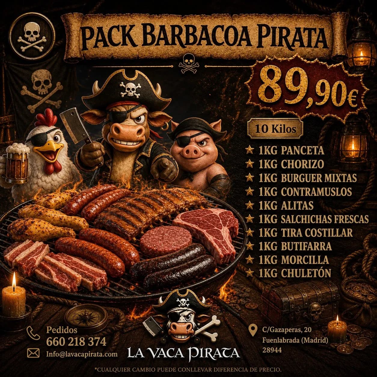 Pack barbacoa  "10 kilos de gloria"